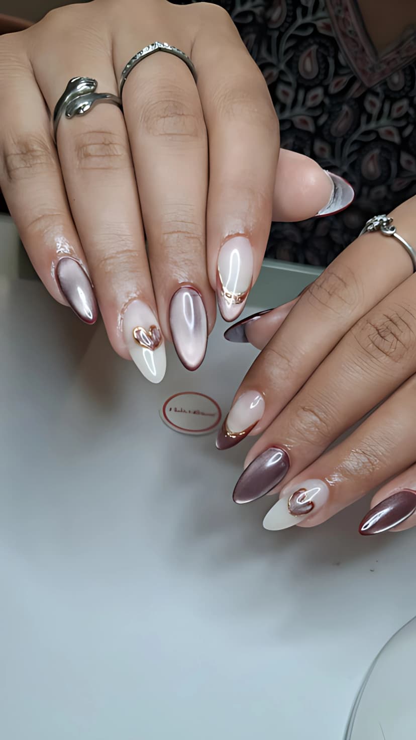 Opulent Rose Gold Chrome Stiletto Extensions